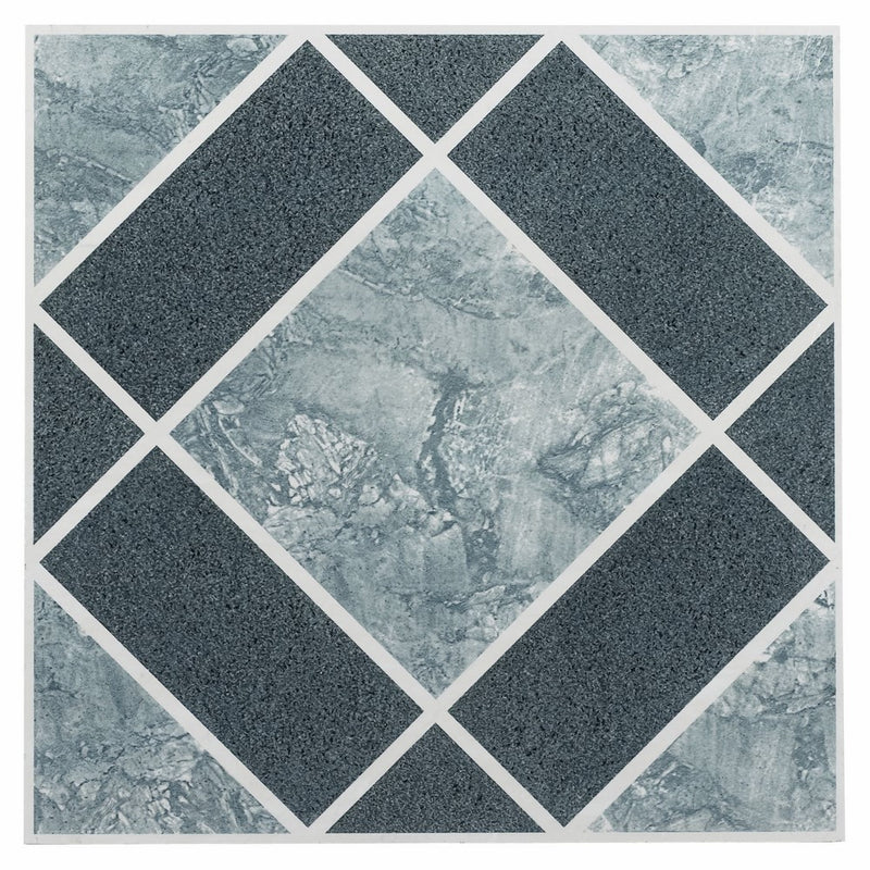 Achim Home Furnishings FTVGM30320 Nexus 12-Inch Vinyl Tile, Geo Light and Dark Blue Diamond Pattern, 20-Pack