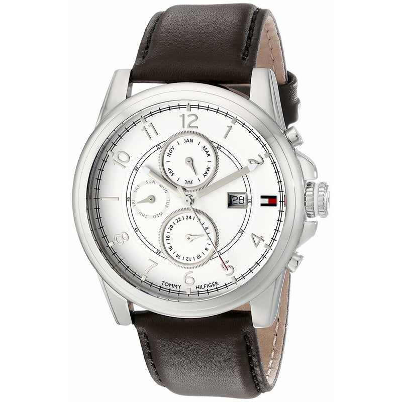 Tommy Hilfiger Men's 1710294 Stainless Steel Watch with Brown Leather Band