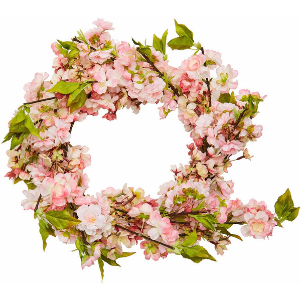 Nearly Natural 4783 Cherry Blossom Wreath, 24-Inch, Pink