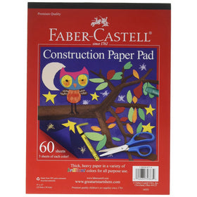 Faber-Castell Construction Paper Pad - Multi-Colored Craft Paper (9" x 12"), 60 Sheets