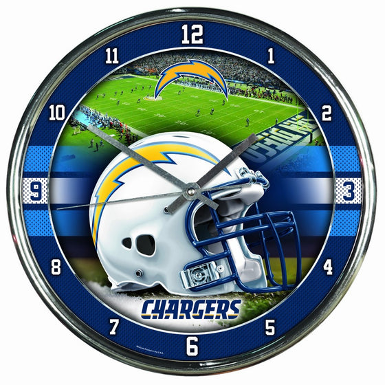 WinCraft NFL San Diego Chargers Chrome Clock, 12" x 12"