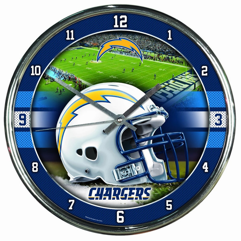 WinCraft NFL San Diego Chargers Chrome Clock, 12" x 12"