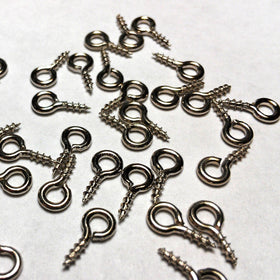 Moxx Small Silver Tone Eye Screw Eye Bail Finding 8mm 50-pack