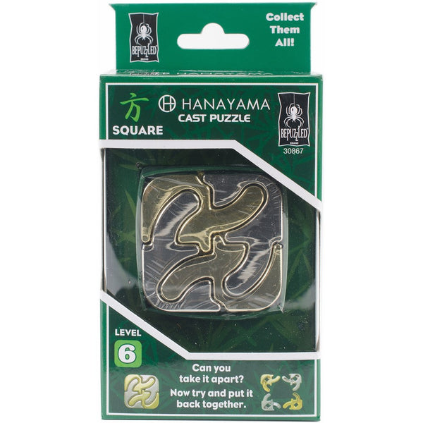 SQUARE Hanayama Cast Metal Brain Teaser Puzzle (Level 6)