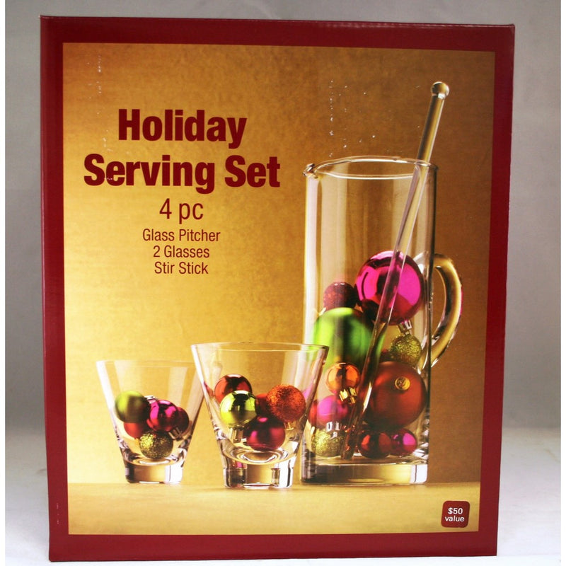Holiday Serving Set, Martini / Mixed Drink Set, Pitcher, 2 Glasses & Stir Stick by Ulta