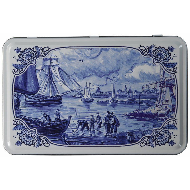 Hellema - Speculaas Spiced Gourmet Cookies in Delft Tin (Dutch) (14 Oz.)