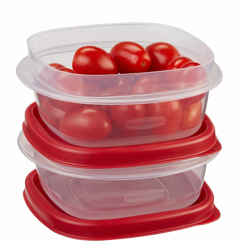 Rubbermaid Easy Find Lid 4-Piece Food Storage Container Set, Red (1.25 Cup)