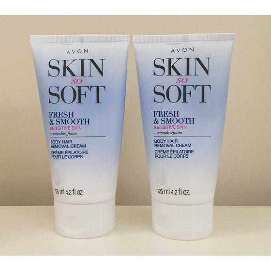 2 Avon SKIN SO SOFT Fresh & Smooth Sensitive Skin Hair Removal Creams