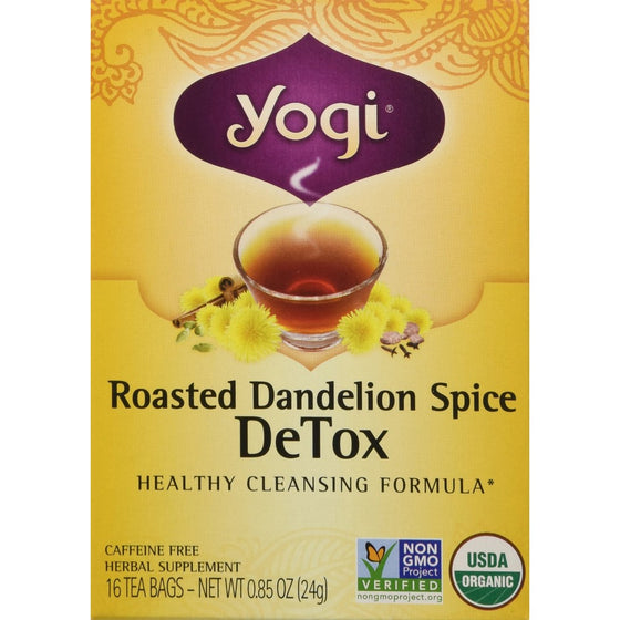 Yogi Organic Roasted Dandelion Spice Detox Tea, 16 Count