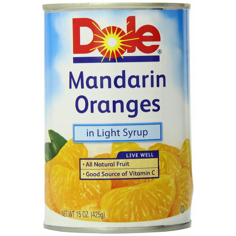 Dole Mandarin Oranges in Light Syrup, 15 Ounce Cans (Pack of 6)