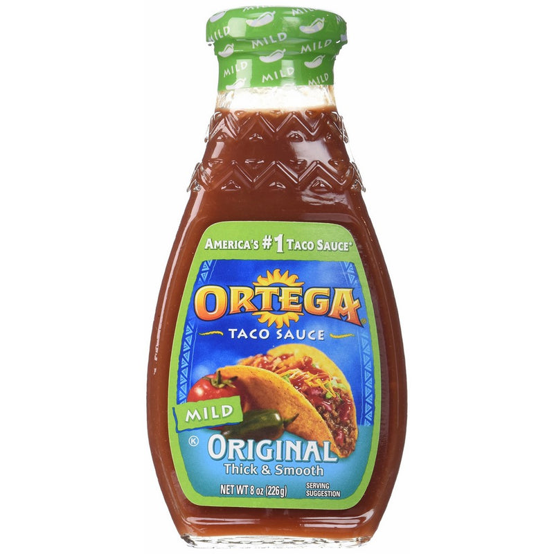 Ortega, Taco Sauce, 8oz Glass Jar (Pack of 3) (Choose Heat) (Mild)