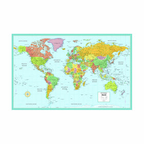 Rand McNally's M Series Laminated World Wall Map, 50 x 32 Inches, Full Color (RM52895993X)