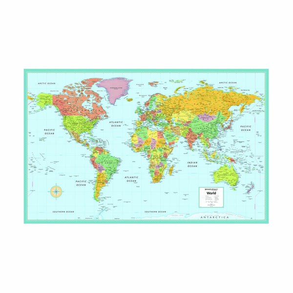 Rand McNally's M Series Laminated World Wall Map, 50 x 32 Inches, Full Color (RM52895993X)