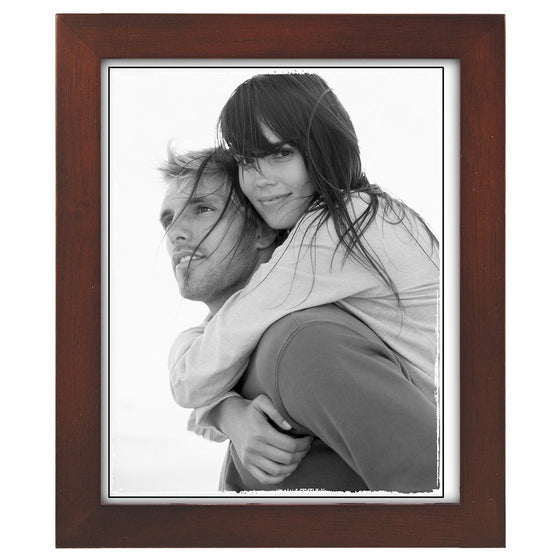 Malden 8x10 Picture Frame - Wide Real Wood Molding, Real Glass - Dark Walnut