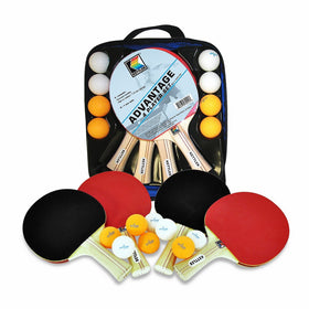 Kettler Advantage Indoor Table Tennis Bundle: 4 Player Set (4 Rackets/Paddles and 8 Balls)