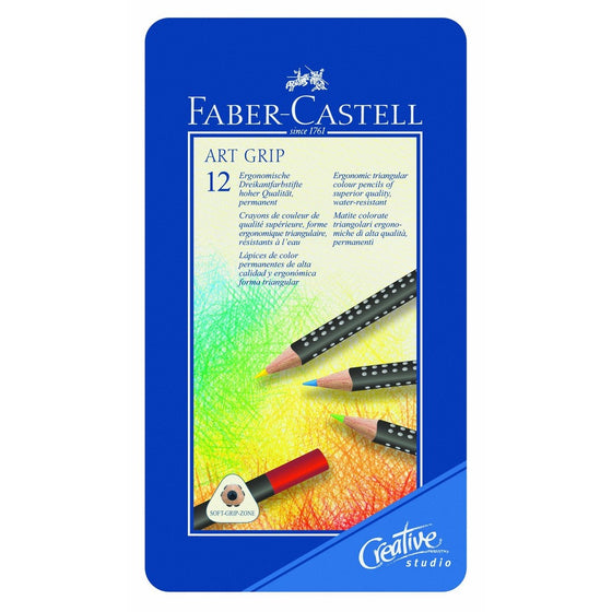 Faber-Castell Art GRIP Color Pencils, Tin of 12