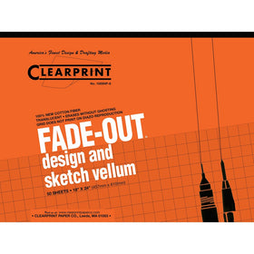 Clearprint 1000H Design Vellum Pad with Printed Fade-Out 8x8 Grid, 16 lb, 100% Cotton, 18 x 24 Inches, 50 Sheets, Translucent White, 1 Each (10002422)