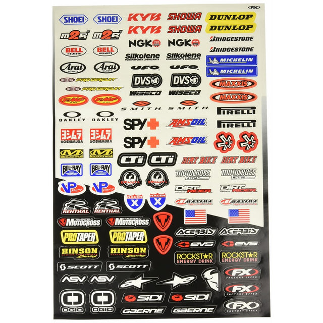 Factory Effex (10-68014) Sponsor/Logo Sticker Sheet
