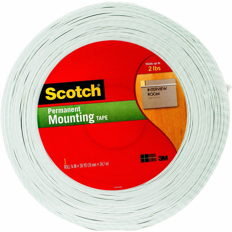 Scotch Indoor Mounting Tape, 3/4-inch x 38-yards, White, 1-Roll (110-MR)