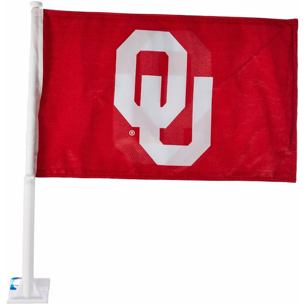 BSI NCAA Oklahoma Sooners Car Flag OU Logo with Free Wall Brackett
