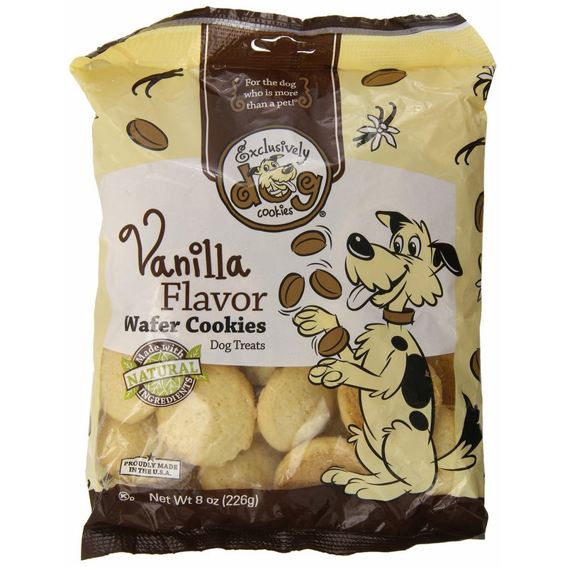Exclusively Dog Wafer Cookies-Vanilla Flavor, 8-Ounce Package