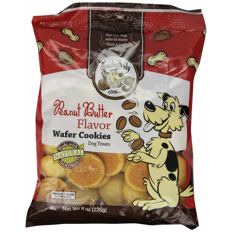 Exclusively Dog Wafer Cookies-Peanut Butter Flavor, 8-Ounce Package