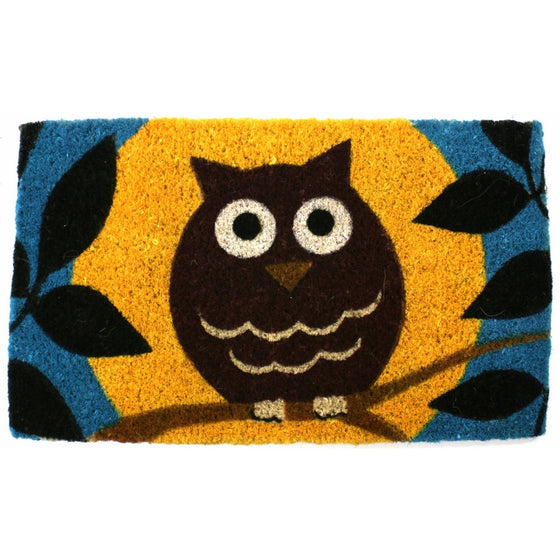Wise Owl Hand Made Coir Doormat 18" x 30"