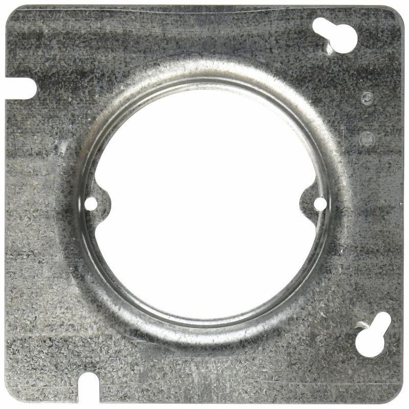 Hubbell-Raco 829 Raised 1/2-Inch Drawn Square Mud Ring for Fixtures with Open Ears, 4-11/16-Inch