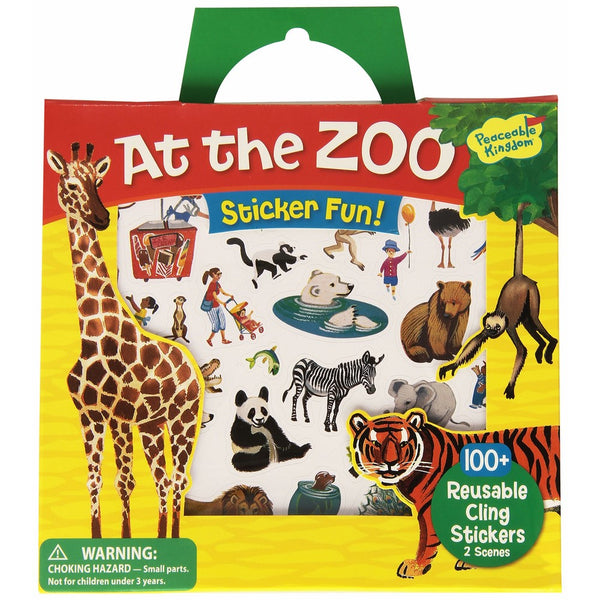 Peaceable Kingdom Press Sticker Fun! At The Zoo Reusable Sticker Tote