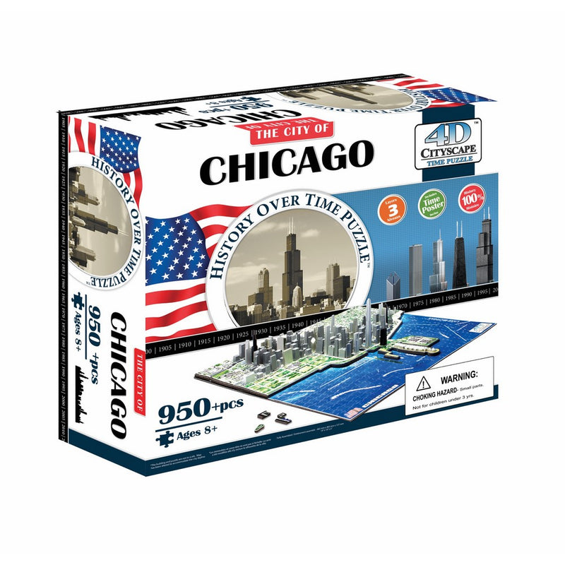 4D Cityscape Chicago Skyline Puzzle