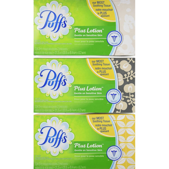 Puffs Plus Lotion Facial Tissues - 124 ct - 3 pk