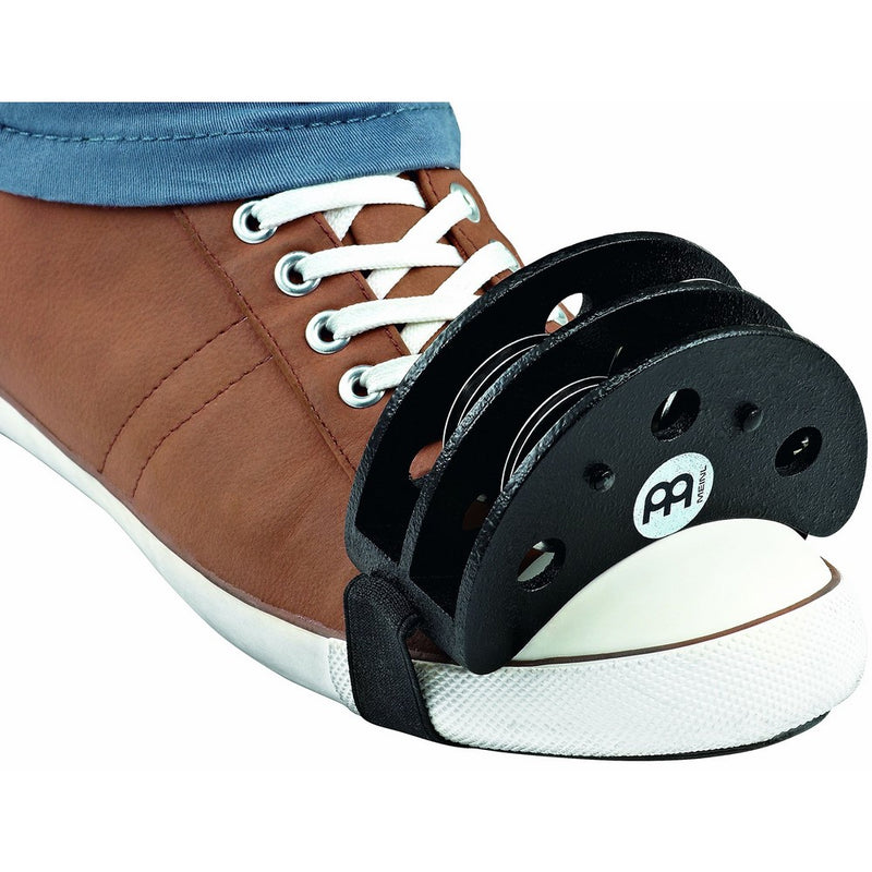Meinl Percussion (AUTHENTIC VERSION) FJS2S-BK Cajon Player's Foot Tambourine with Steel Jingles (VIDEO)