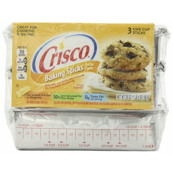 Crisco Baking Stickes Butter Flavor All Vegetable Shortening, 20 Ounce