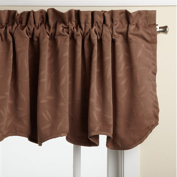 Lorraine Home Fashions Whitfield 52-inch by 18-inch Scalloped Valance, Chocolate