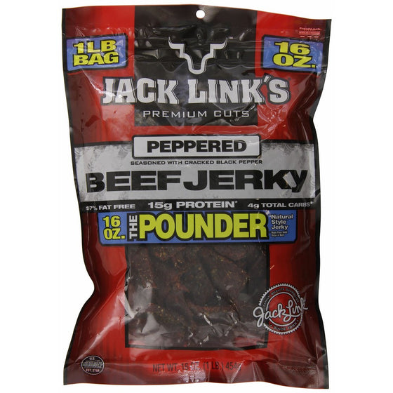 Jack Links Jerky, Peppered, 16 Ounce