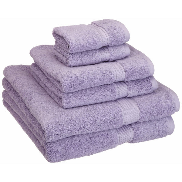 Superior 900 GSM Luxury Bathroom 6-Piece Towel Set, Made of 100% Premium Long-Staple Combed Cotton, 2 Hotel & Spa Quality Washcloths, 2 Hand Towels, and 2 Bath Towels - Purple