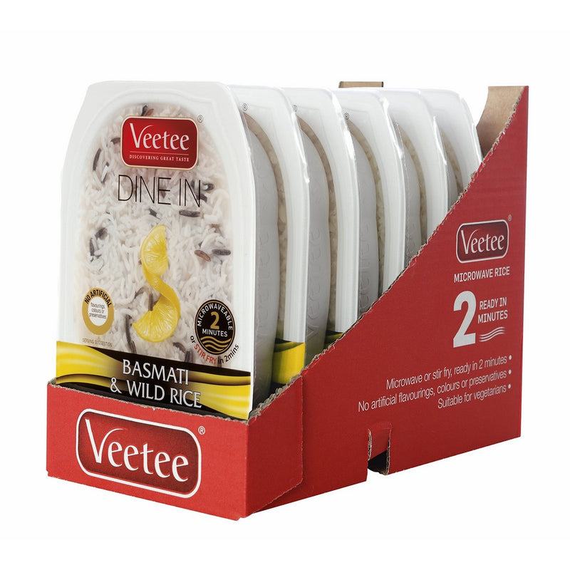 Veetee Dine In Rice - Microwavable Basmati and Wild Rice - 9.9 oz - Pack of 6