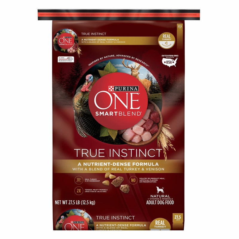 Purina ONE SmartBlend True Instinct Natural With Real Turkey & Venison Adult Dry Dog Food - 27.5 lb. Bag