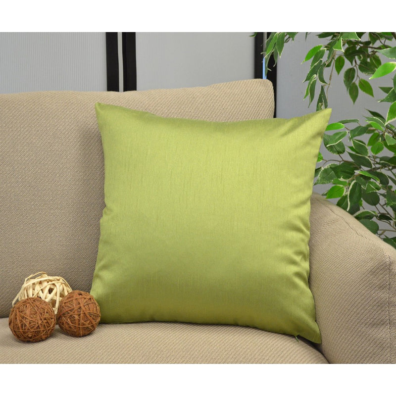 Aiking Home Solid Faux Silk Euro Sham/Pillow Cover, Zipper Closure, 26 by 26 Inches, Green