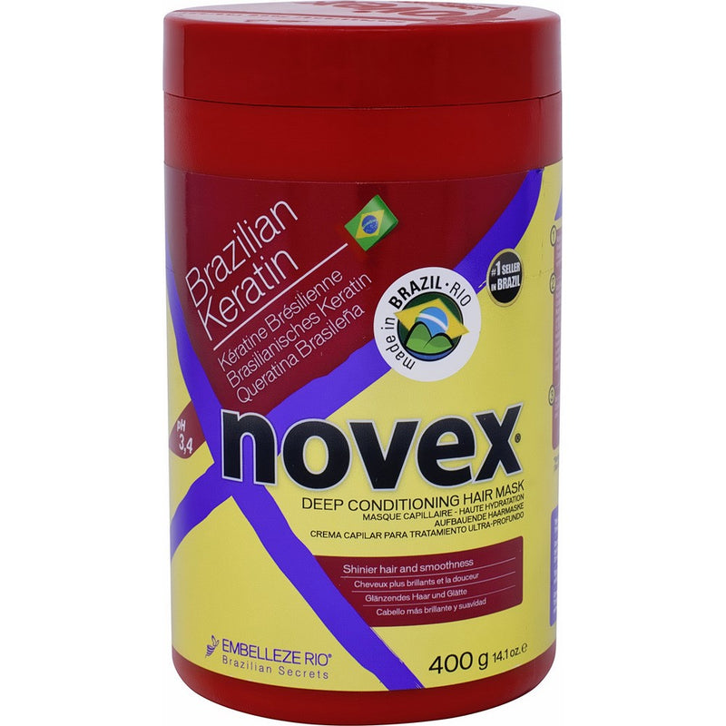 Embelleze Novex Brazilian Keratin Hair Care Treatment Cream - 14.1 Oz | Embelleze Novex Creme de Tratamento Capilar com Queratina Brasileira - 400g