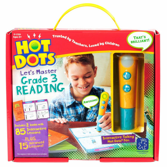 Educational Insights Hot Dots Let's Master Grade 3 Reading Set with Talking Pen