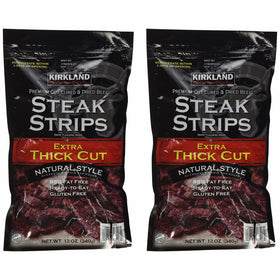 Kirkland Signature Premium Beef Steak Strips Jerky 12 Oz (2PAK)