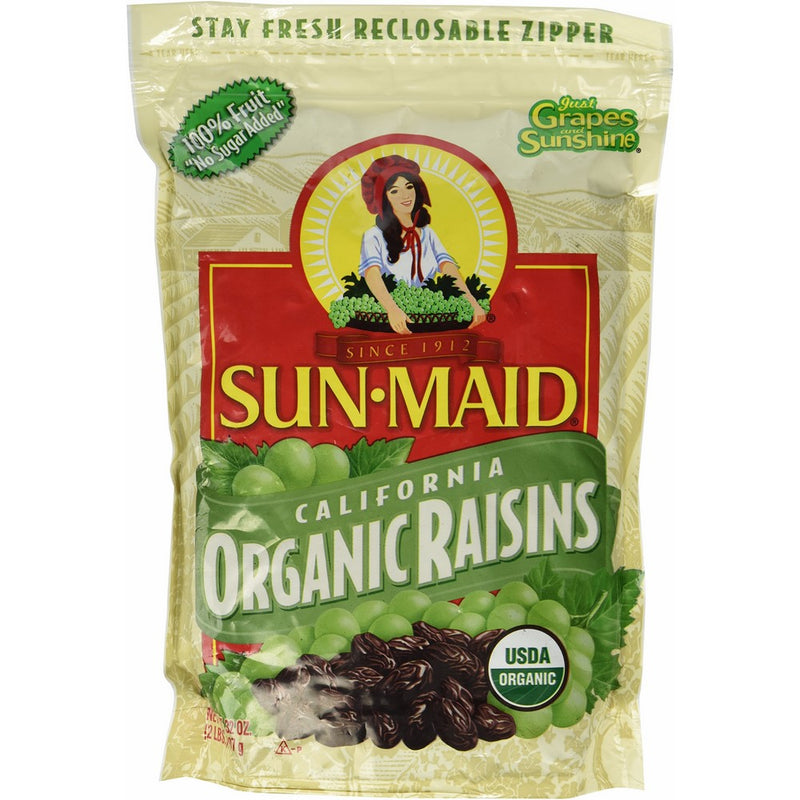 2 LBS Organic Sun Dried California Raisins (1 Resealable Bag) by Sun Maid