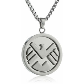 Marvel Comics Unisex Shield Logo Stainless Steel Chain Pendant Necklace, 24"