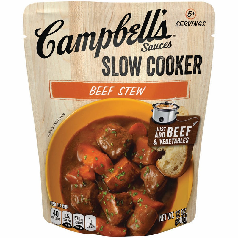 Campbell's Slow Cooker Sauces, Beef Stew, 12 Ounce (Pack of 6) (Packaging May Vary)