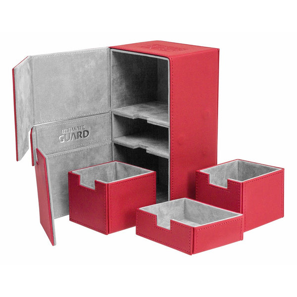 200 Card Twin Flip N Tray Xenoskin Deck Case, Red