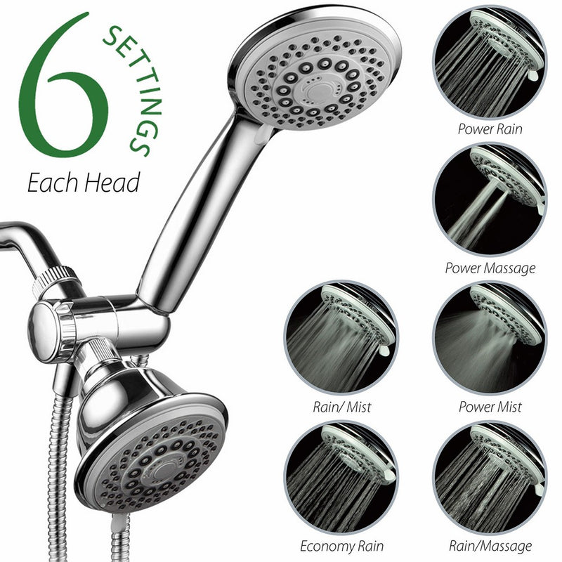 AquaStorm by HotelSpa 30-Setting SpiralFlo 3-Way Luxury Shower Head / Handheld Showerhead Combo
