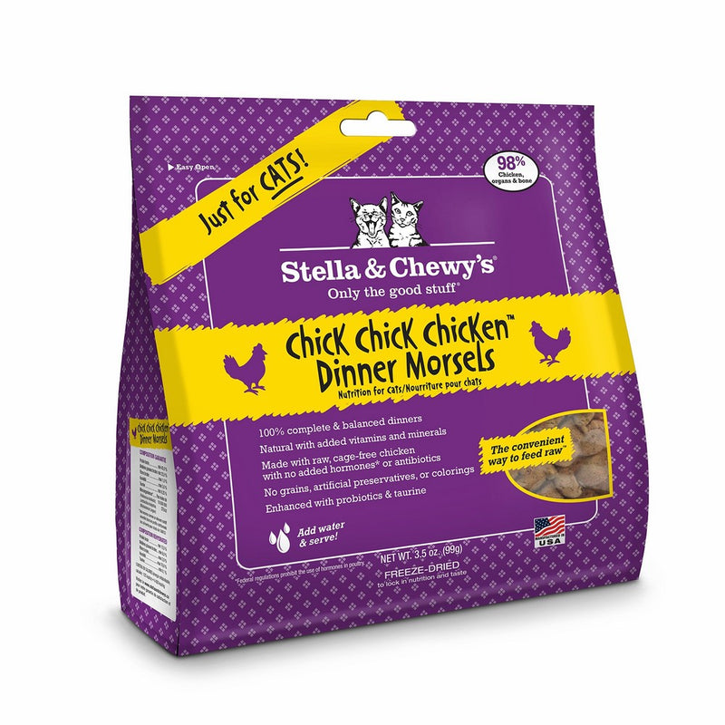 Stella & Chewy's Freeze-Dried Raw Chick, Chicken Dinner Morsels Grain-Free Cat Food, 3.5 oz