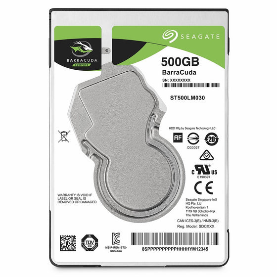 Seagate 500GB BarraCuda SATA 6Gb/s 128MB Cache 2.5-Inch 7mm Internal Hard Drive (ST500LM030)