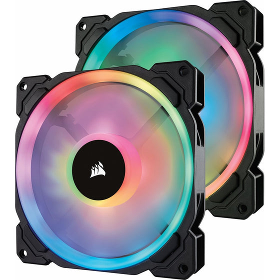 Corsair LL Series LL140 RGB 140mm Dual Light Loop RGB LED PWM Fan 2 Fan Pack with Lighting Node Pro